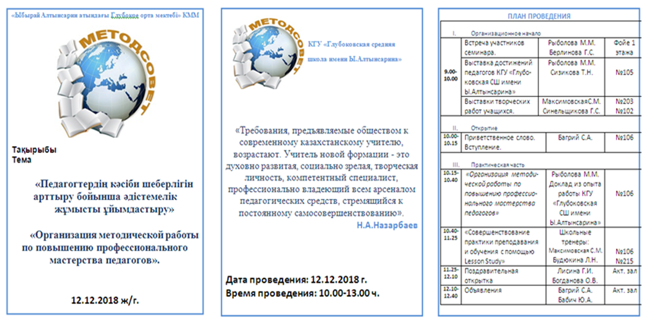 Методический совет школ Глубоковского района.