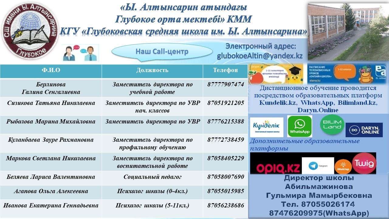 Наш Call-центр по организации дистанционного обучения.