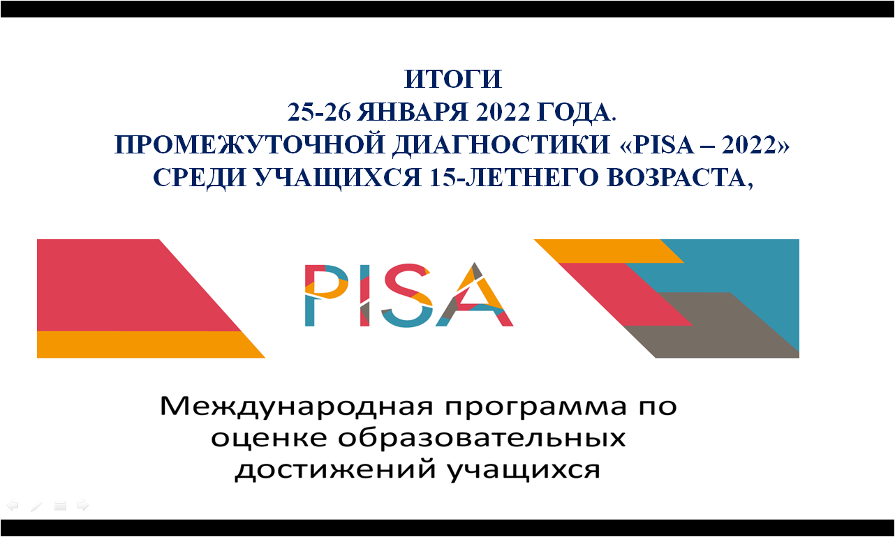 ПРОМЕЖУТОЧНАЯ ДИАГНОСТИКА «PISA – 2022»